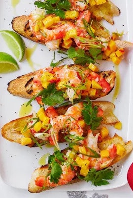 1811 chilli and garlic prawn bruschetta