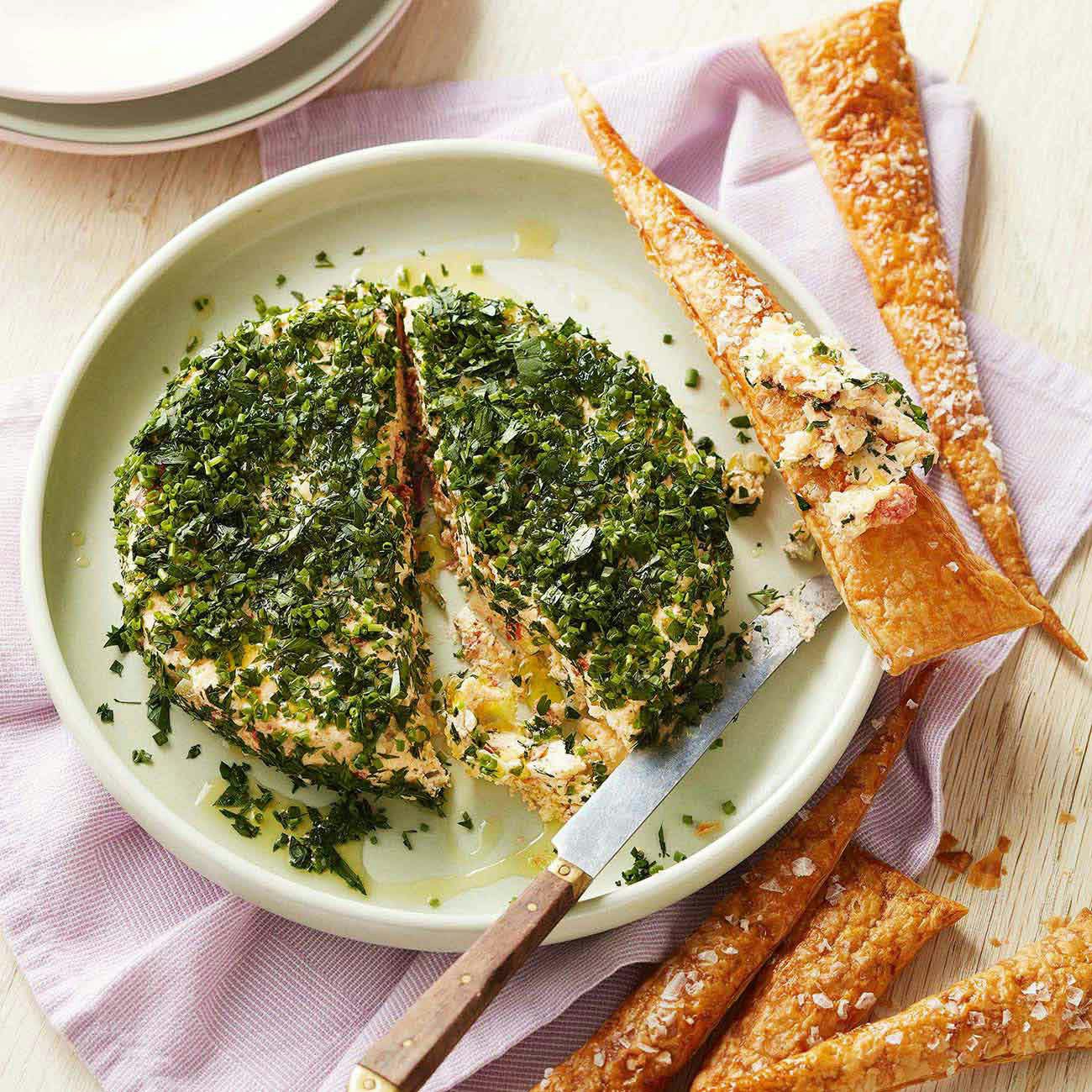 Herbed Cheese With Crisp Pastries