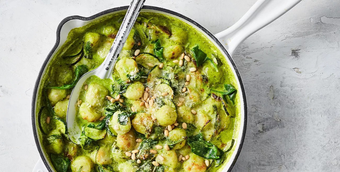 Pesto Gnocchi With Spinach Parmesan