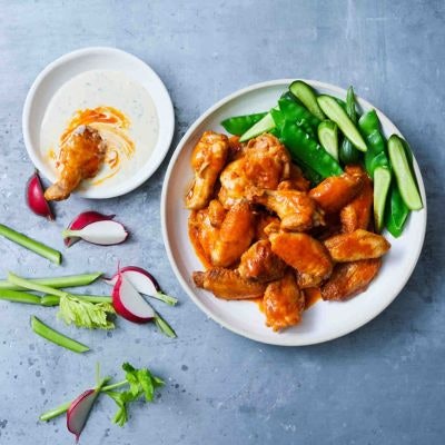 2102 air fryer chicken wings with buffalo sauce