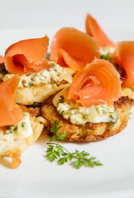 Aoraki Cold Smoked Shavings latkes close up