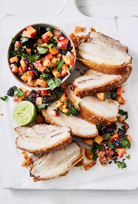 Pork Belly With Blackberry Nectarine Salsa v2