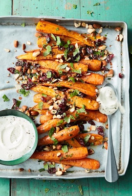 Roasted Carrots With Almonds Cranberries