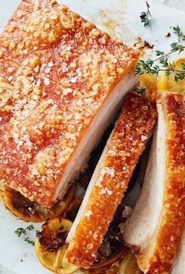 Roast Pork Belly with Sauteed Cabbage