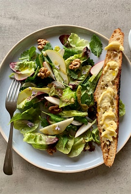 Salad Greens with shallot vinaigrette and Kapiti Ramara
