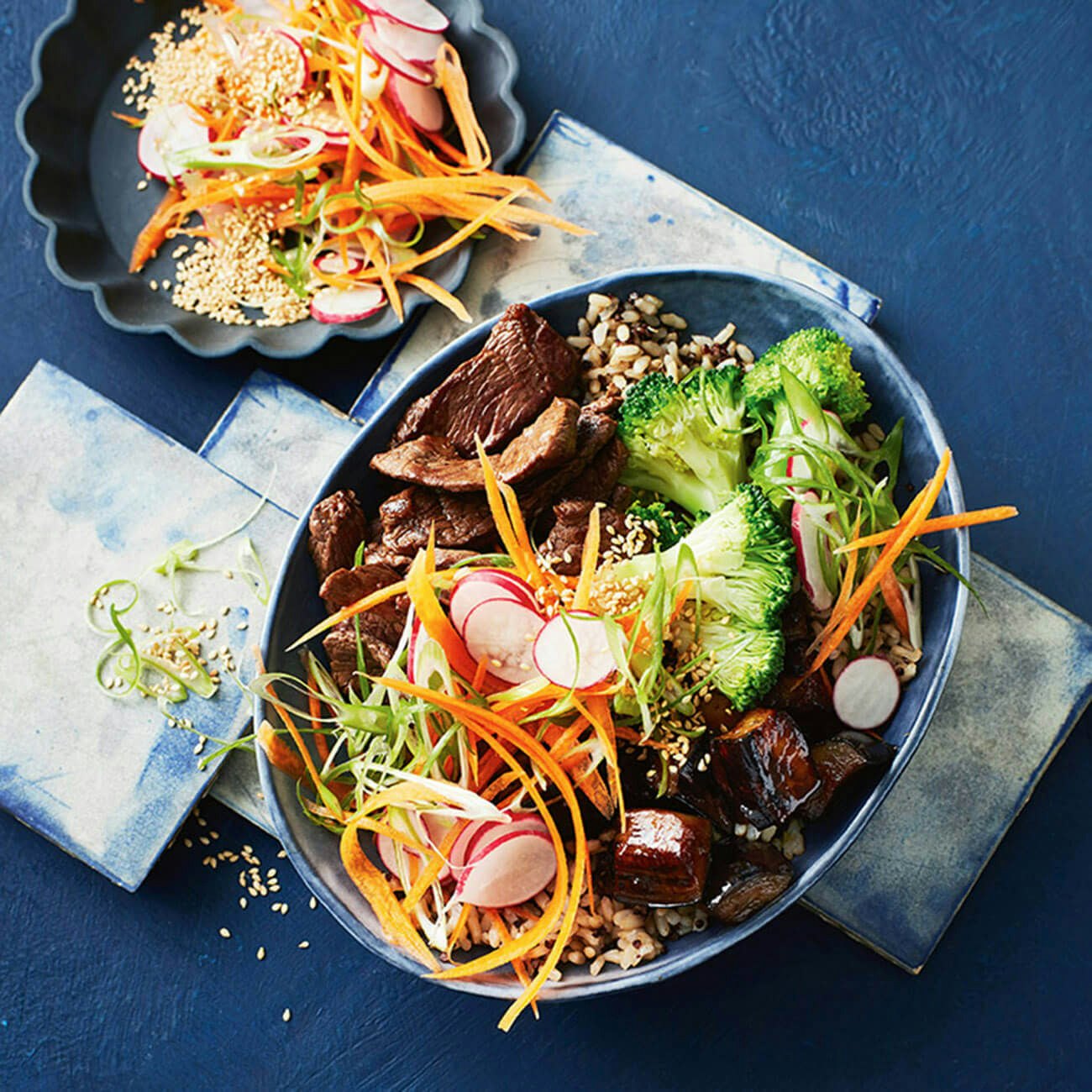 1807 teriyaki beef and eggplant bowl