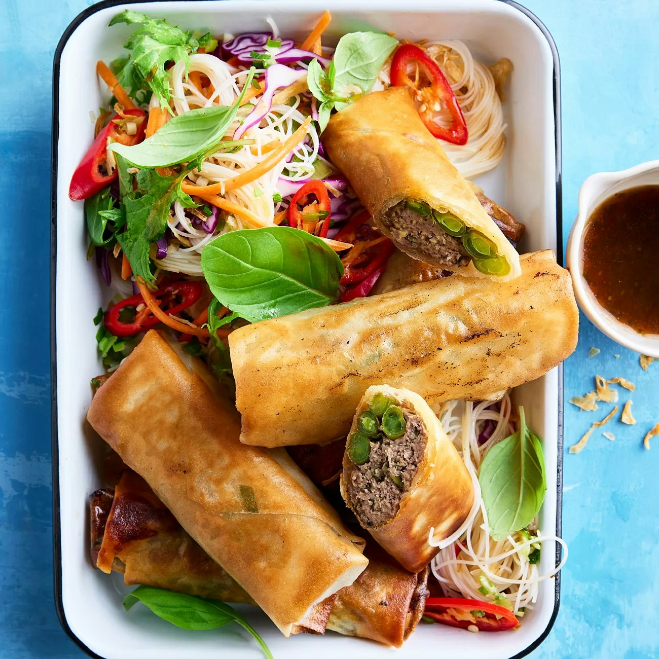 Air fryer Thai style Beef Rolls