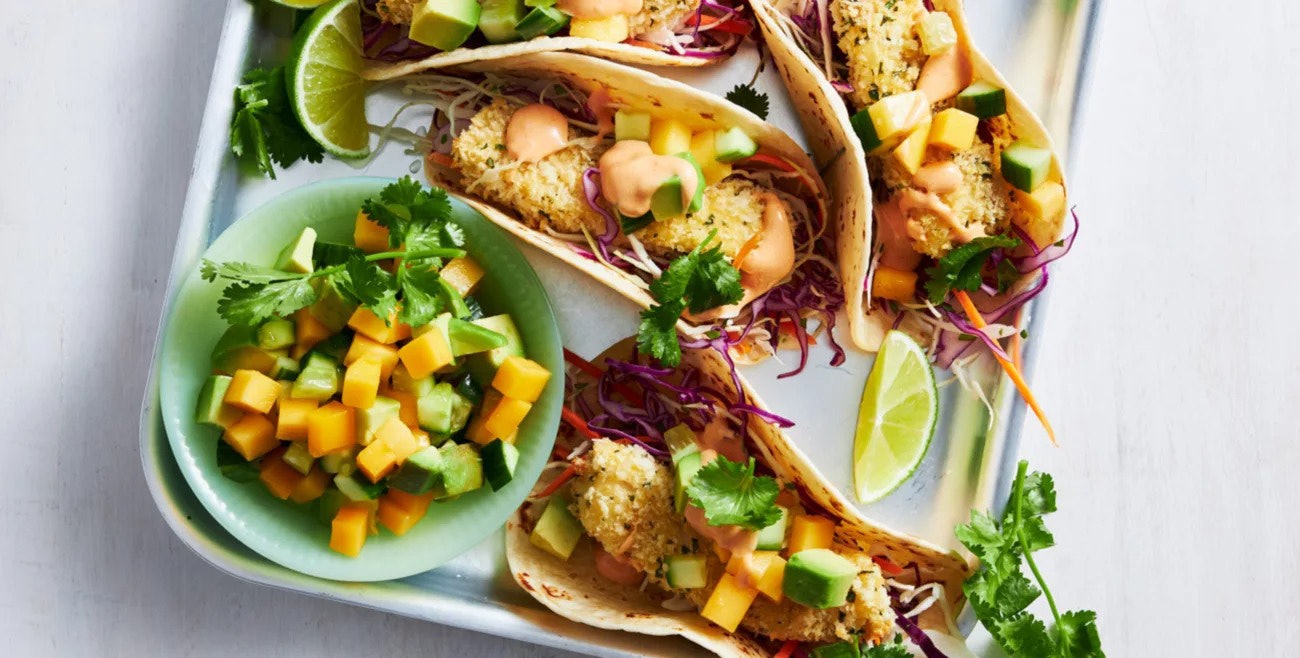 Crispy Fish Tacos with Mexican Slaw