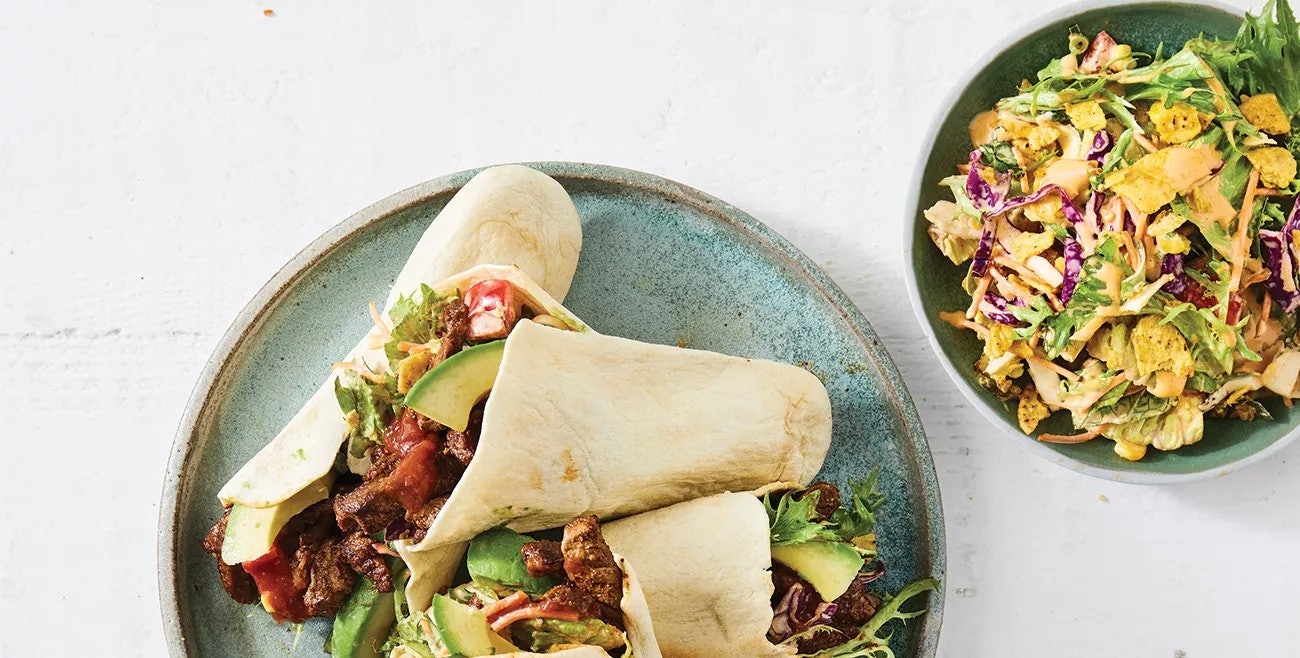 Easy Beef Mexican Style Salad Tortilla Pockets v2