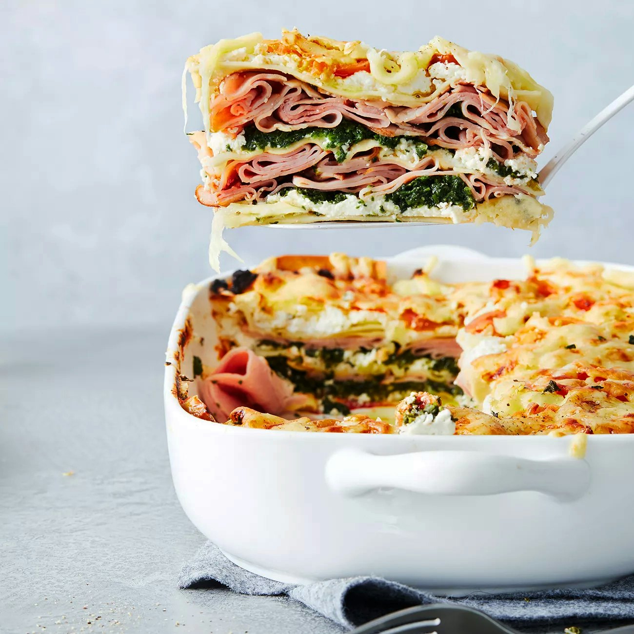 Ham Spinach Ricotta Lasagne