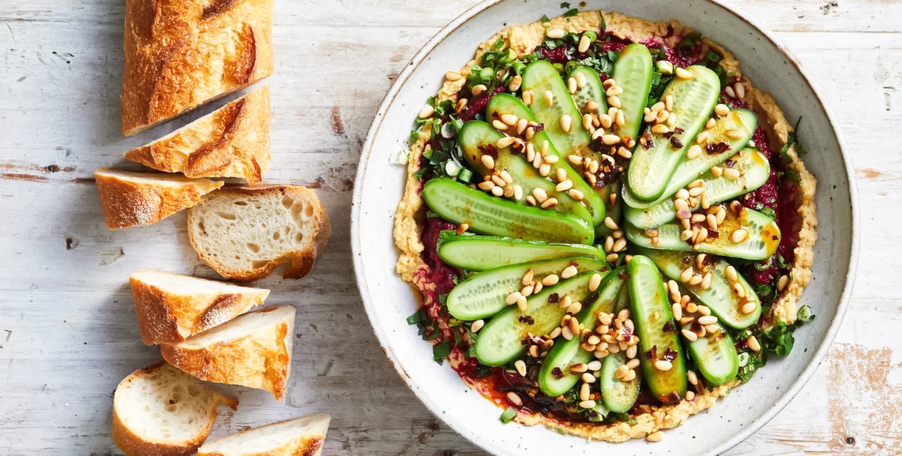 Layered Dip With Qukes Baby Cucumber