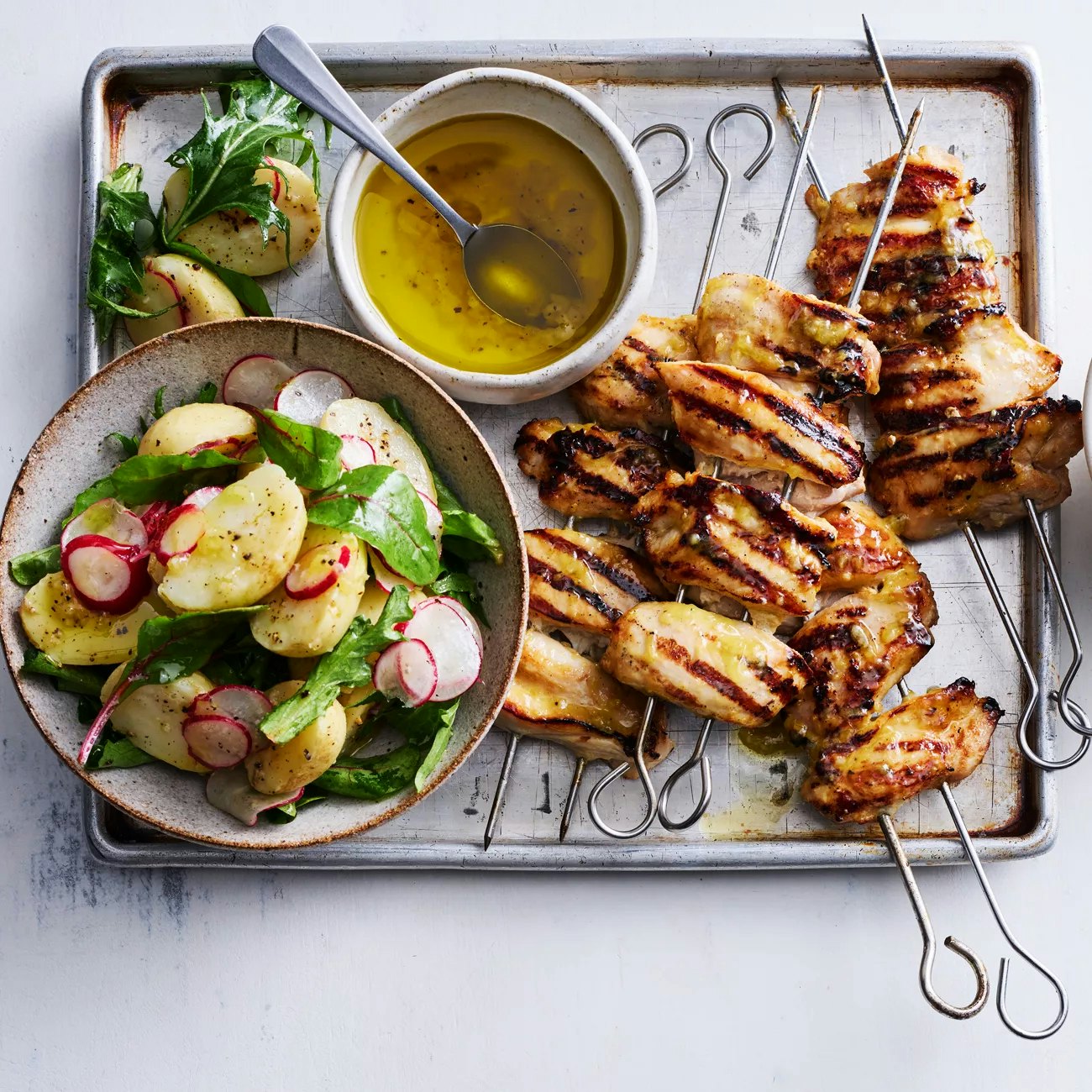 Lemon Ginger Chicken Kebabs with Zesty Lemon Potato Salad v2
