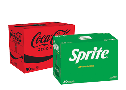 Coca-Cola, Sprite or L&P Soft Drink 30 x 330ml Cans