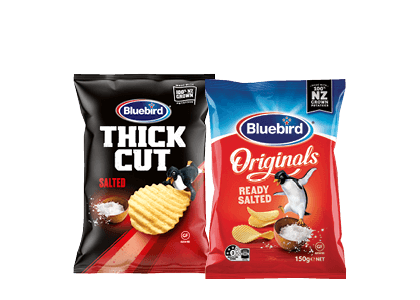 Bluebird Originals, Thinly or Thick Cut Chips 140-150g