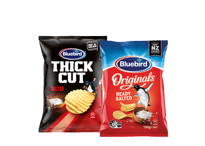 Bluebird Originals, Thinly or  Thick Cut Chips 140-150g
