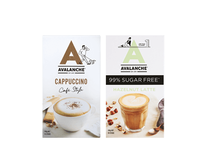 Avalanche Cafe Style or Sugar Free  Coffee, Chai Latte or Drinking  Chocolate Sachet 10 Pack 140-200g
