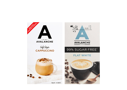 Avalanche Cafe Style or Sugar Free Coffee Sachet 10 Pack 140-200g