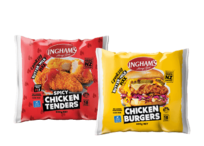 Ingham’s Crunchy Fixx Chicken Tenders 500g or Burgers 600g