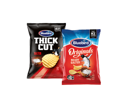 Bluebird Originals, Thinly or  Thick Cut Chips 140-150g