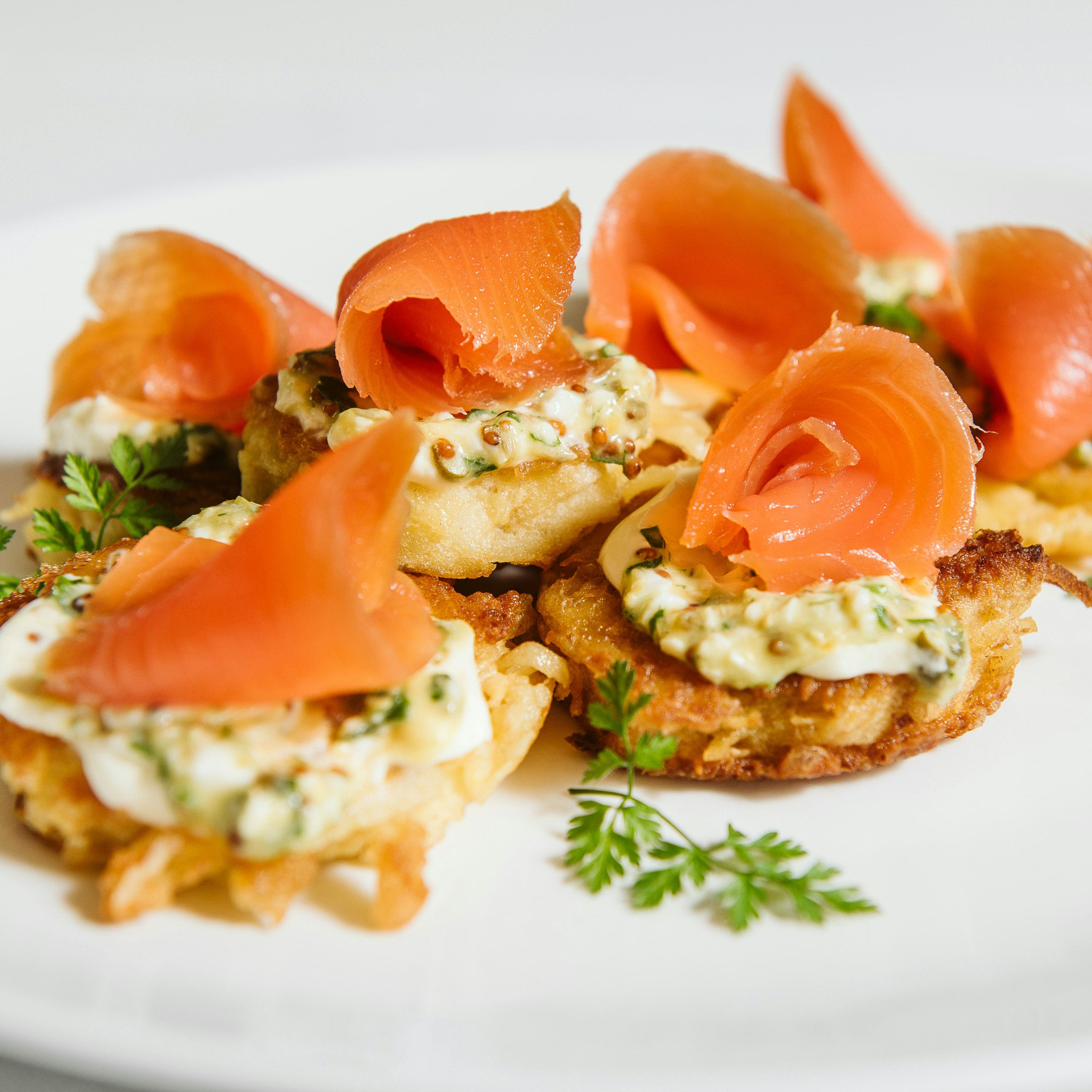 Aoraki Cold Smoked Shavings latkes close up