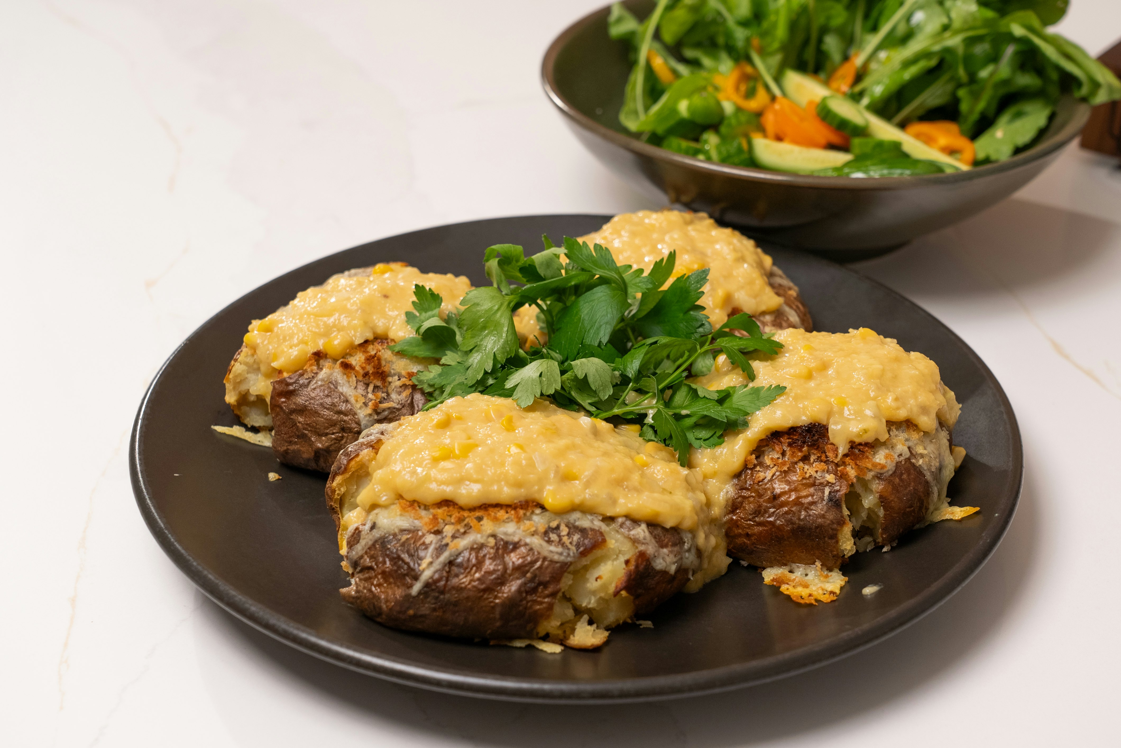 Creamed corn smash potato