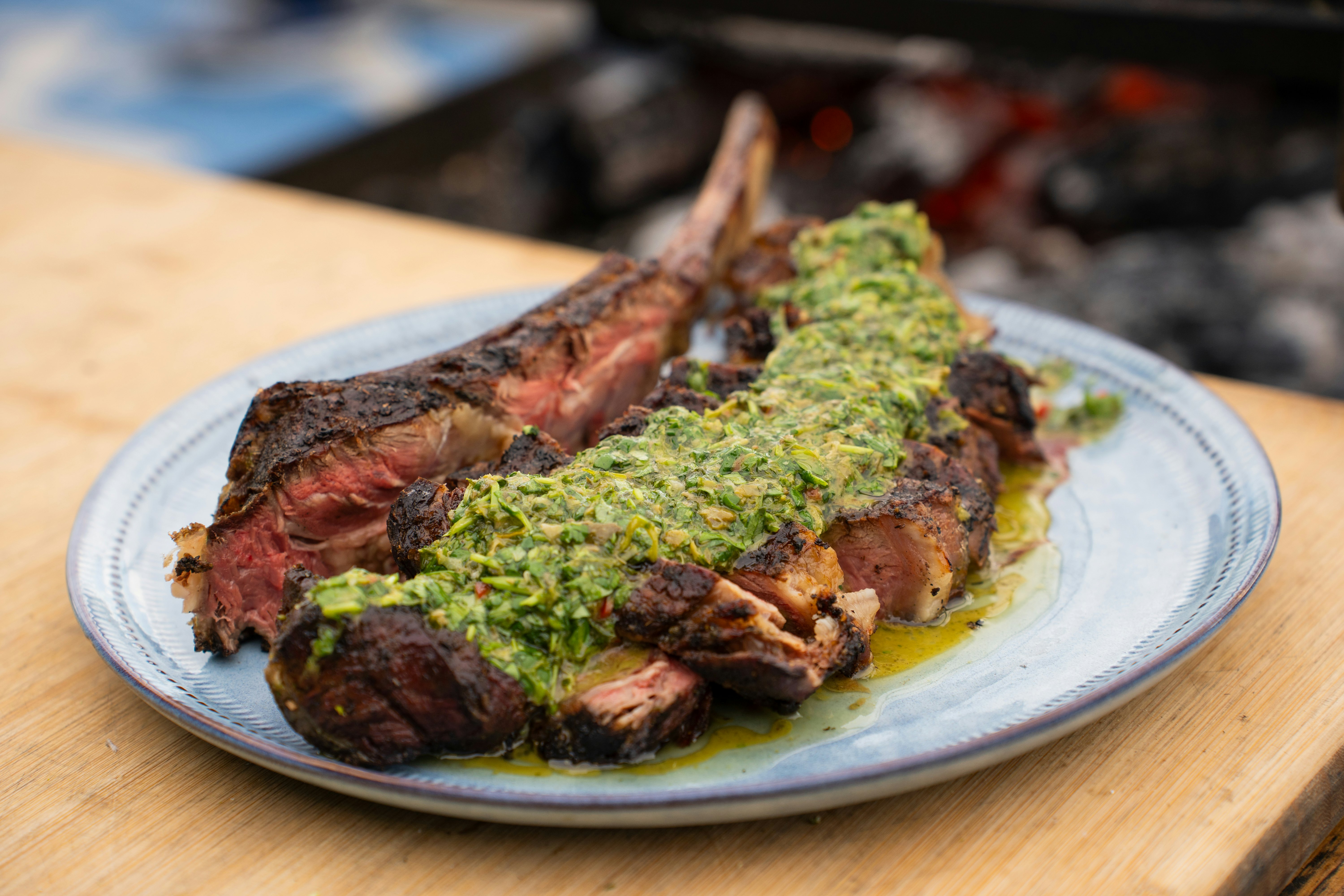 Salsa Verde on Beef Ribeye Steak 4