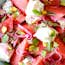 Watermelon Salad With Goats and Cheese Mint