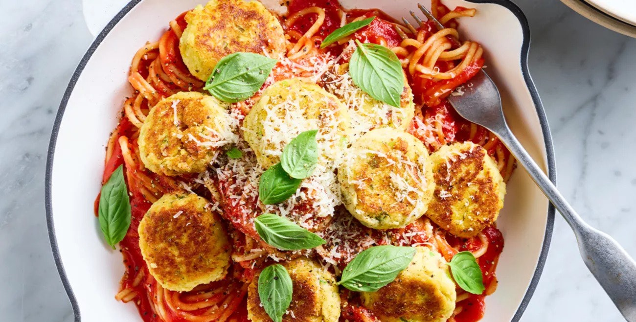 Ricotta Meatballs with Tomato Spaghetti