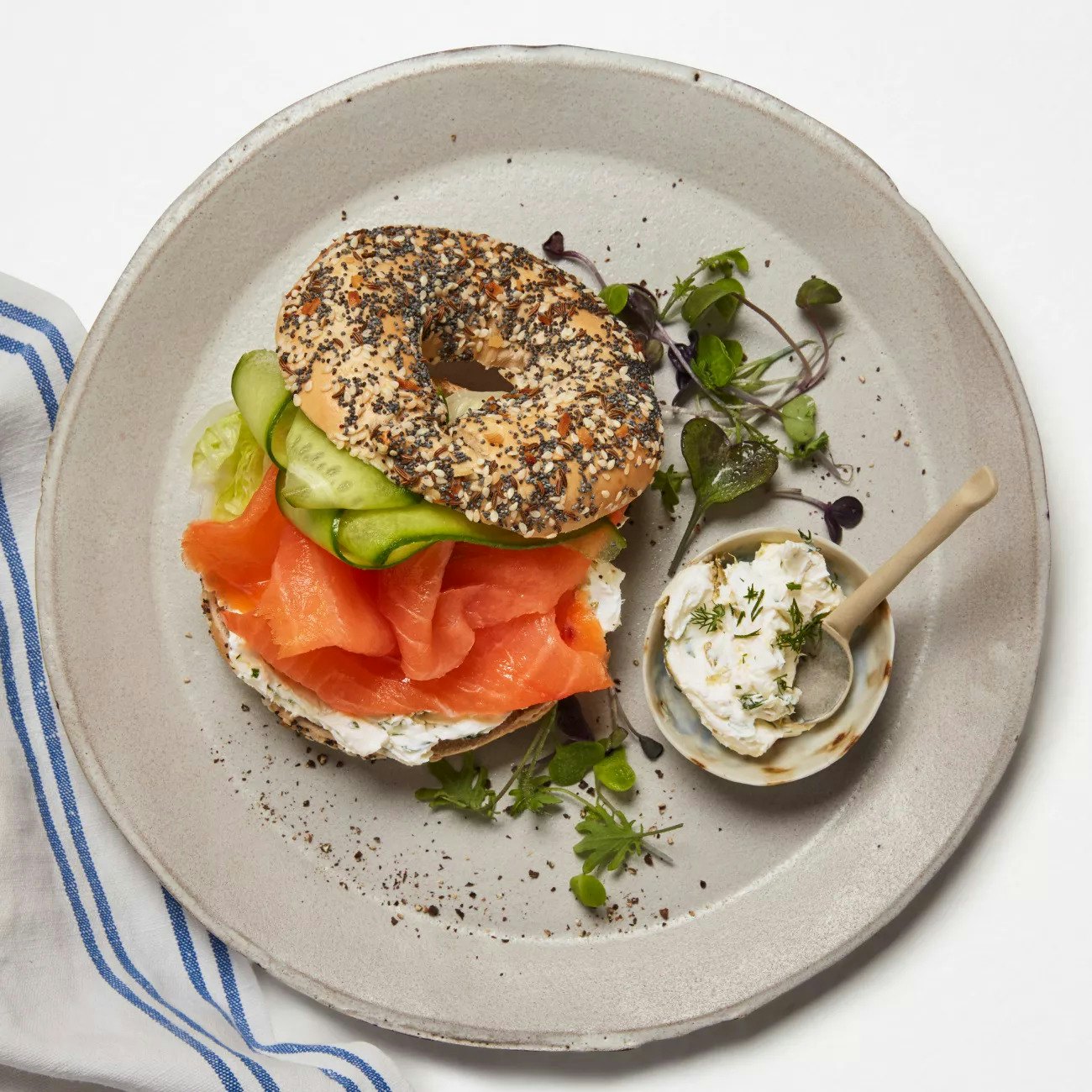 Cream Cheese and Smoked Salmon Bagel Recipe